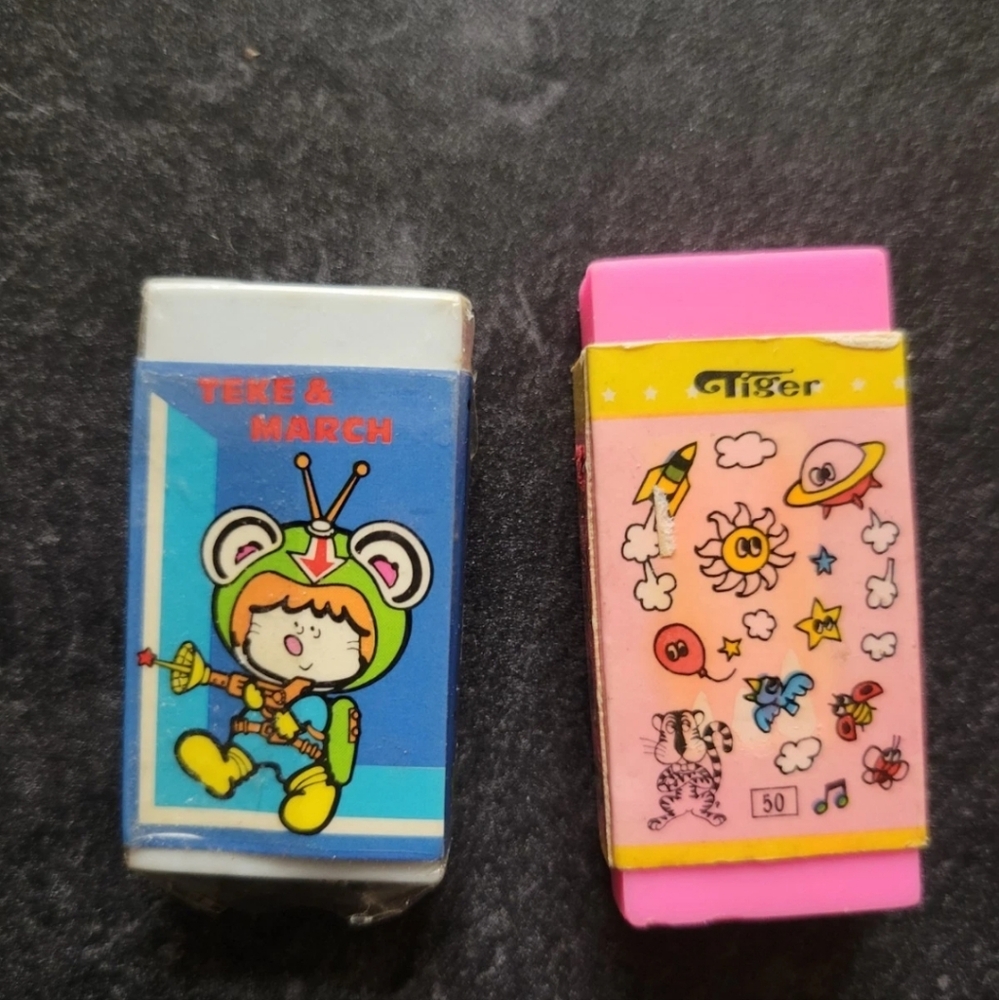 NEW Vintage Erasers Tiger Ronlu Teke March Japanese Novelty Sanrio Japan Cartoon